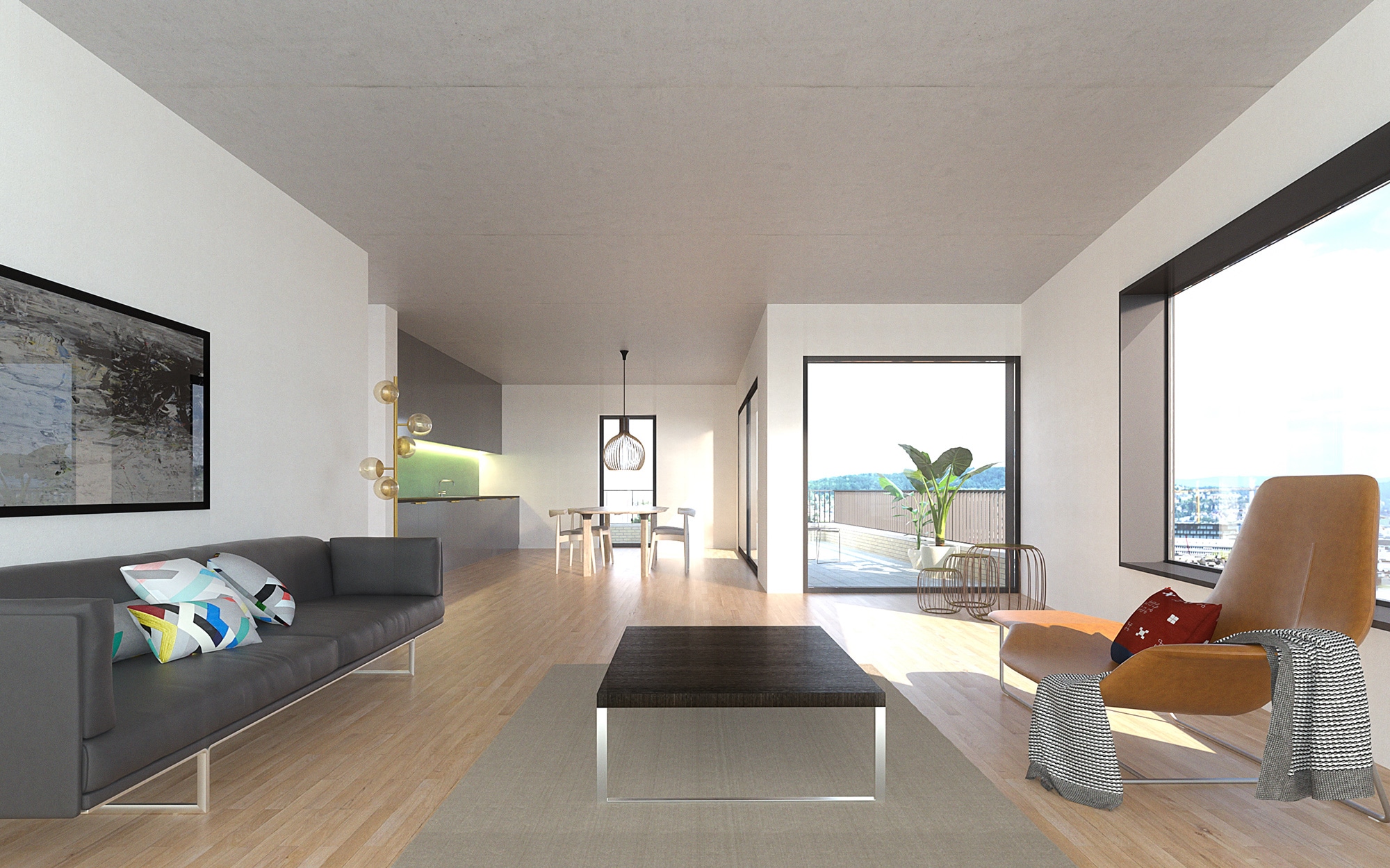 3D image - Interior apartment living room