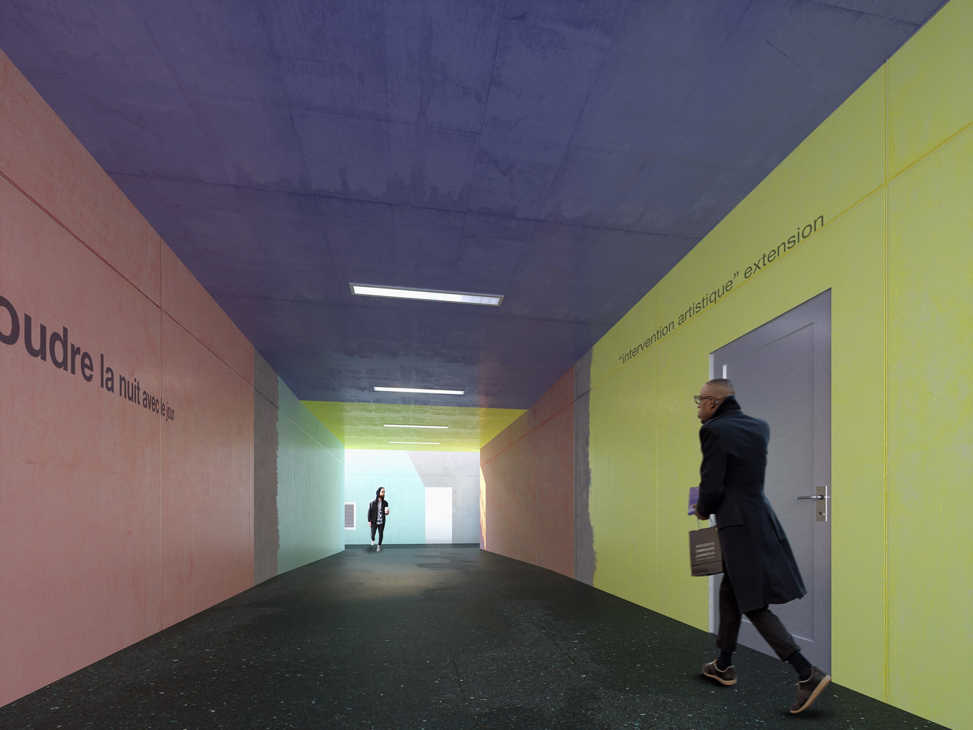 3D image, Pedestrian tunnel St Lègier Switzerland